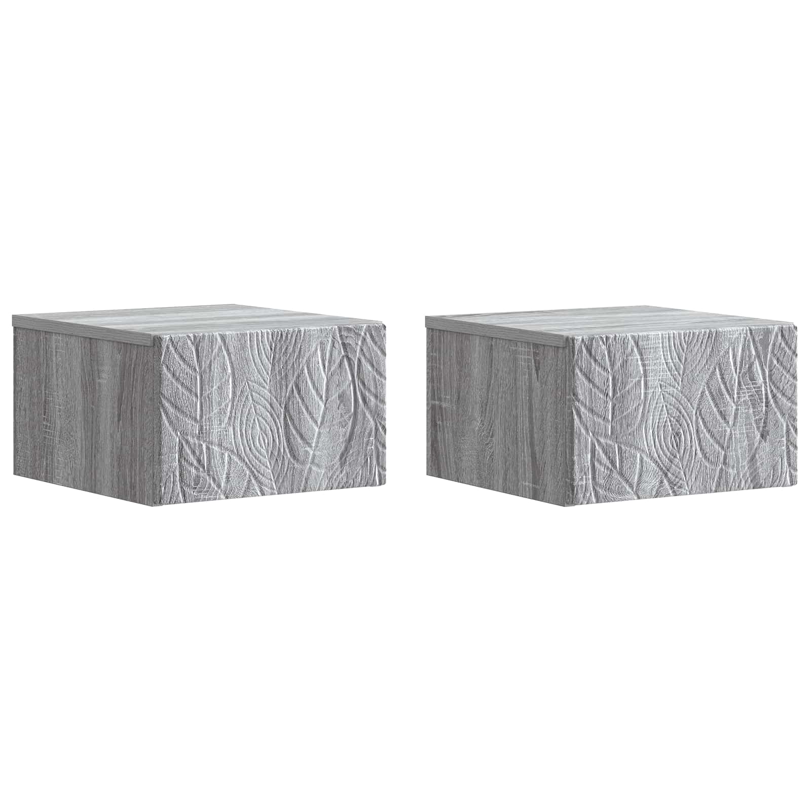 vidaXL Wall-Mounted Bedside Cabinet 2 pcs Grey Sonoma 2