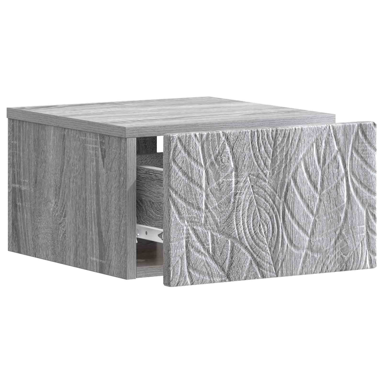vidaXL Wall-Mounted Bedside Cabinet 2 pcs Grey Sonoma 5