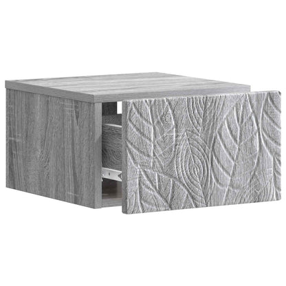 vidaXL Wall-Mounted Bedside Cabinet 2 pcs Grey Sonoma 5