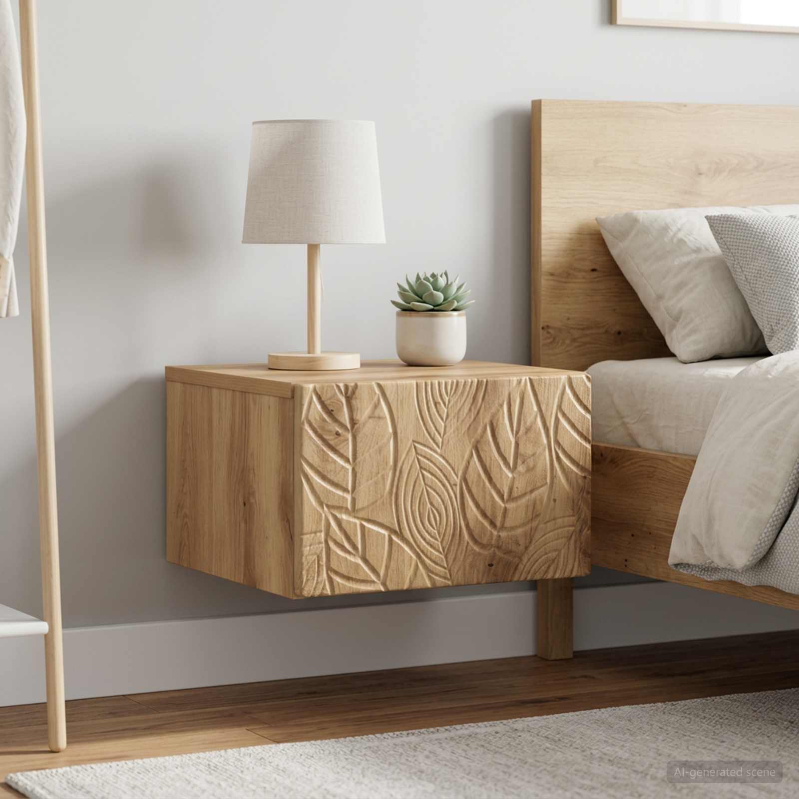 vidaXL Wall-Mounted Bedside Cabinet 2 pcs Artisan Oak 1