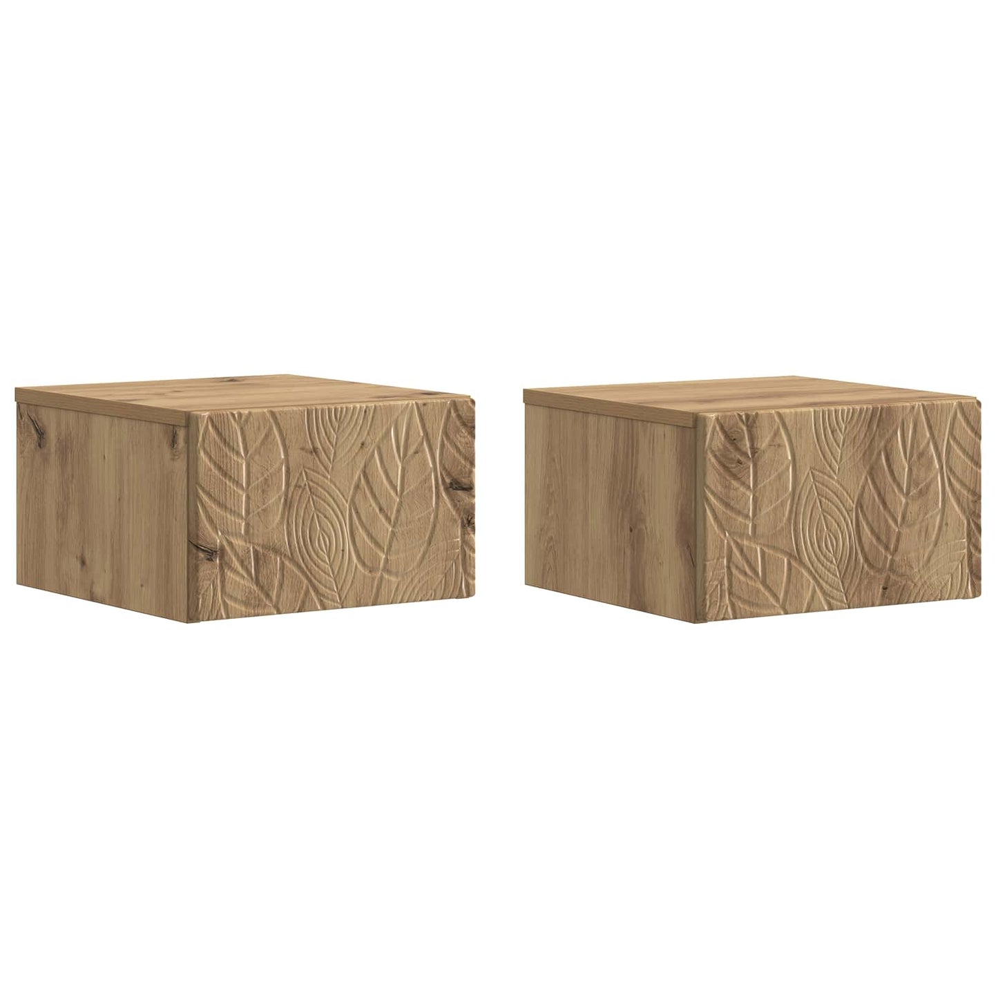 vidaXL Wall-Mounted Bedside Cabinet 2 pcs Artisan Oak 2