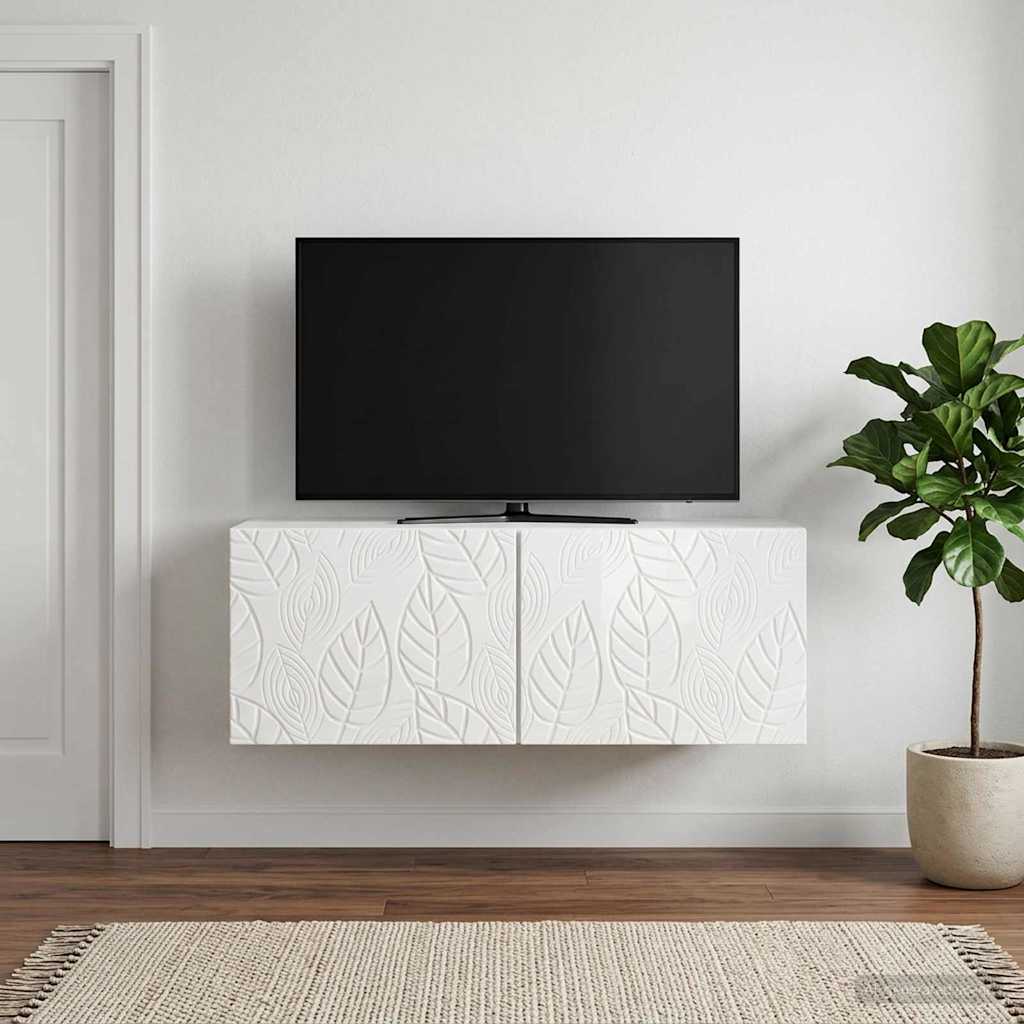 vidaXL Wall-Mounted TV Cabinet 59.5 x 41 x 30 cm High Gloss White 1