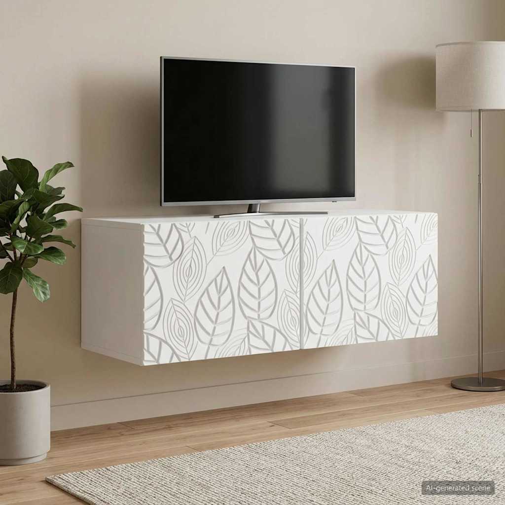 vidaXL Wall-Mounted TV Cabinet 78.5 x 41 x 30 cm White Engineered Wood 1