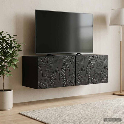 vidaXL Wall-Mounted TV Cabinet 78.5 x 41 x 30 cm Black Engineered Wood 3