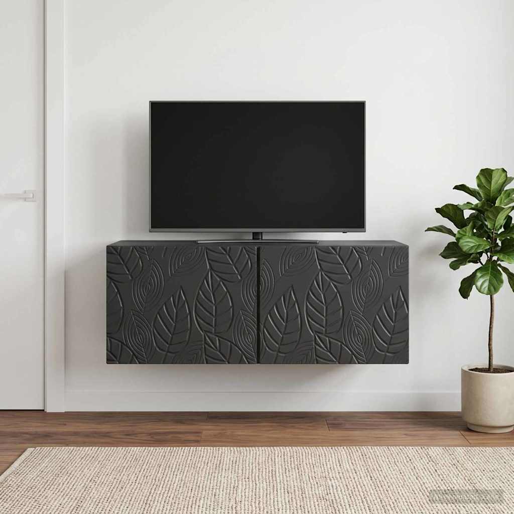 vidaXL Wall-Mounted TV Cabinet 78.5 x 41 x 30 cm Black Engineered Wood 1