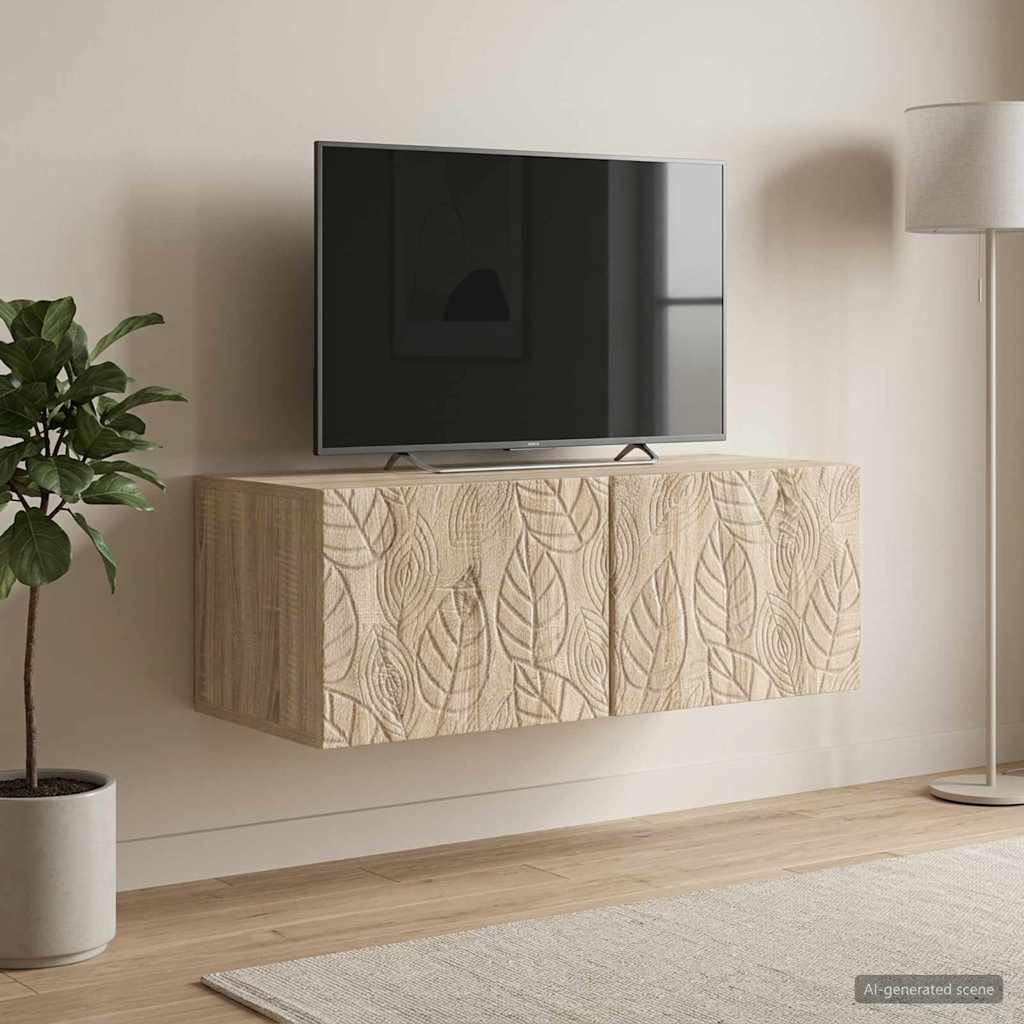 vidaXL Wall-Mounted TV Cabinet 78.5 x 41 x 30 cm Sonoma Oak 3