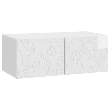 vidaXL Wall-Mounted TV Cabinet 78.5 x 41 x 30 cm High Gloss White 2
