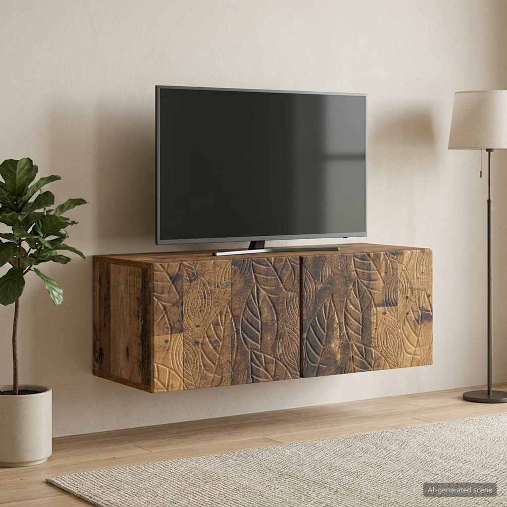 vidaXL Wall-Mounted TV Cabinet 78.5 x 41 x 30 cm Old Wood 1
