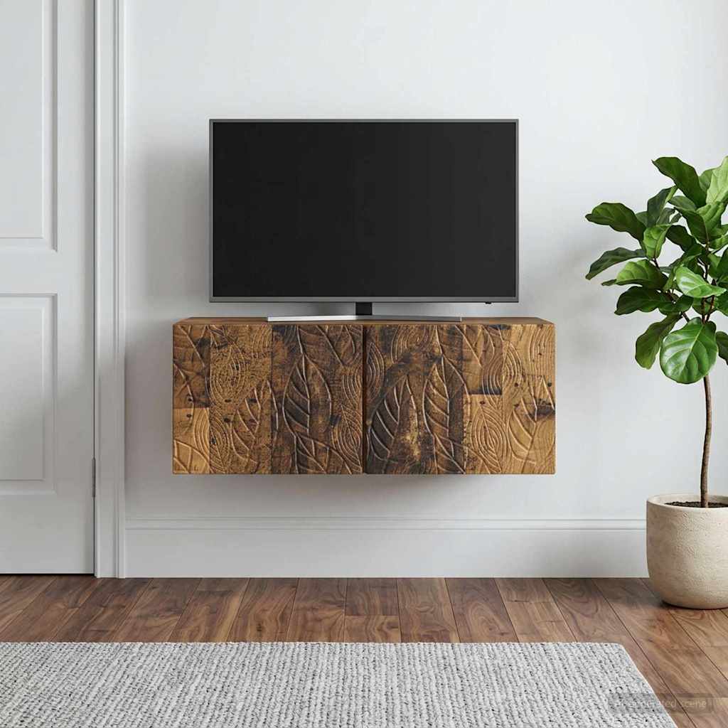 vidaXL Wall-Mounted TV Cabinet 78.5 x 41 x 30 cm Old Wood 3