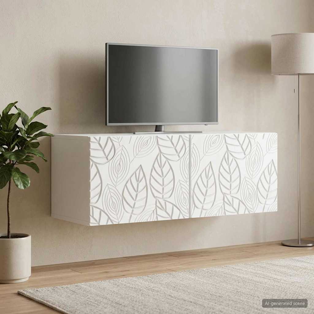 vidaXL Wall-Mounted TV Cabinet 98 x 41 x 30 cm White Engineered Wood 1