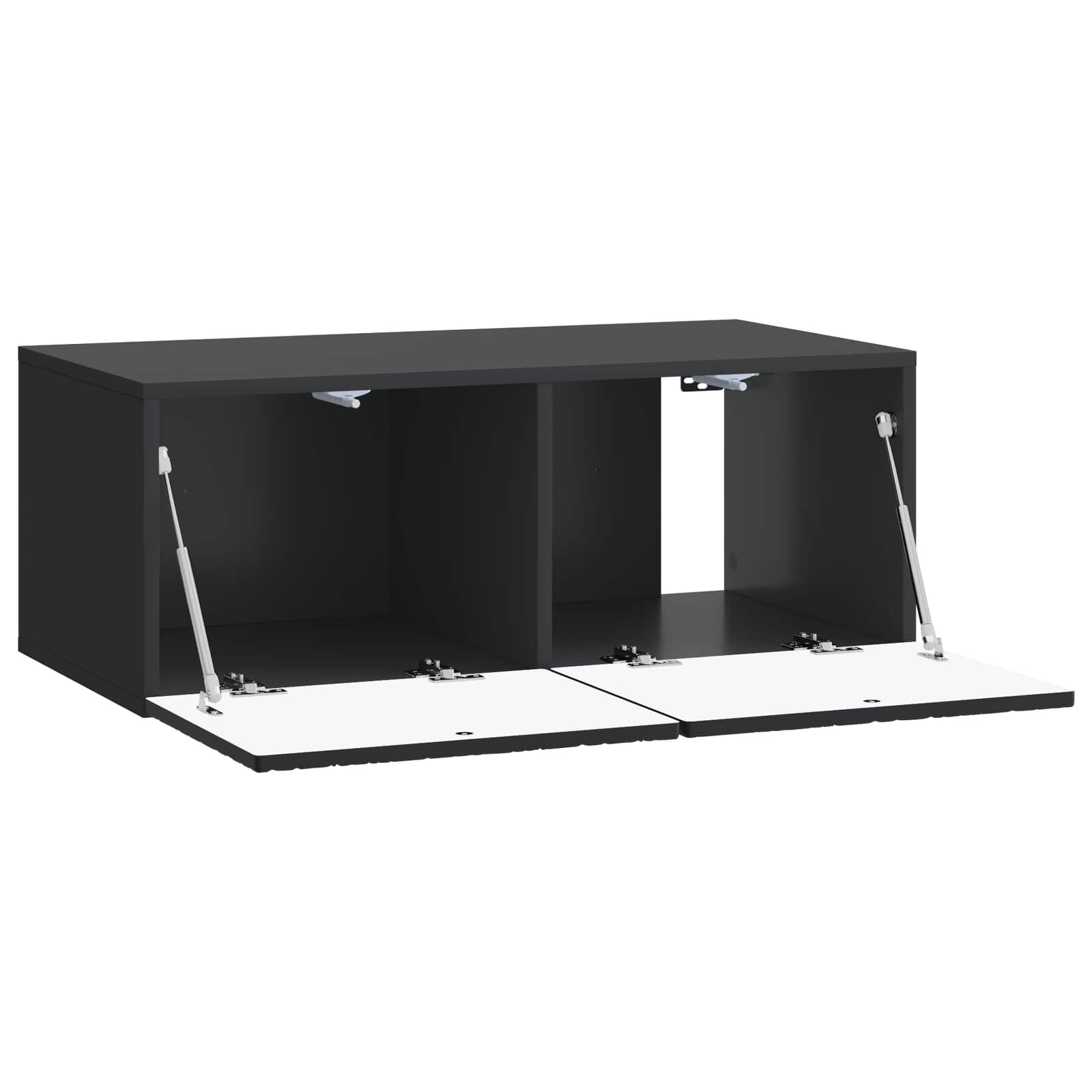 vidaXL Wall-Mounted TV Cabinet 98 x 41 x 30 cm Black Engineered Wood 4