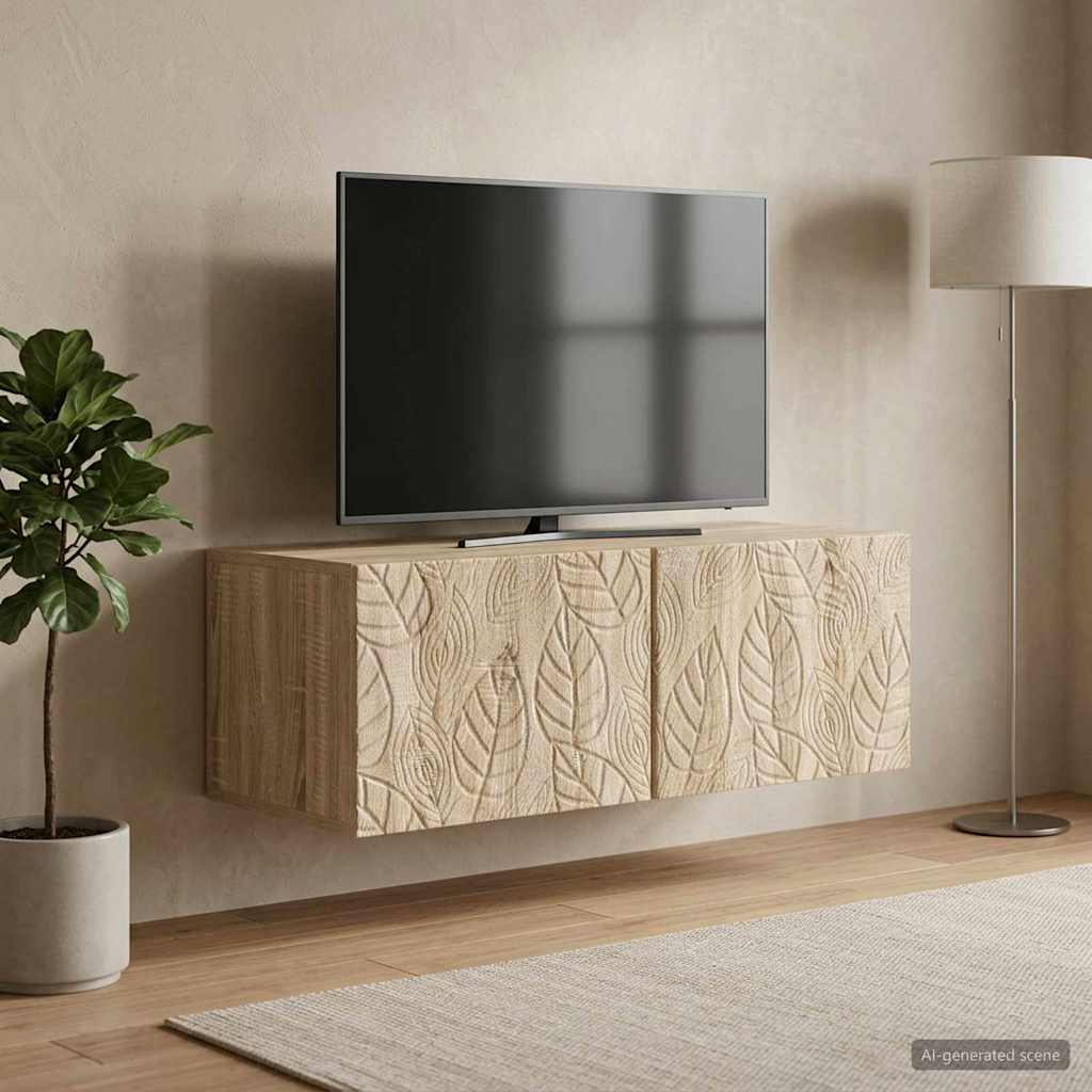 vidaXL Wall-Mounted TV Cabinet 98 x 41 x 30 cm Sonoma Oak 3