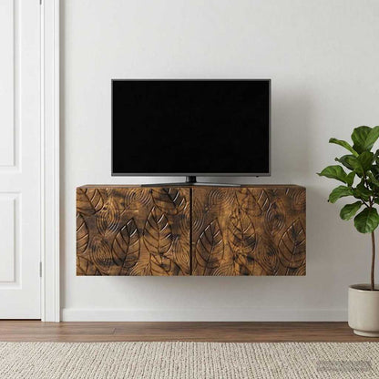 vidaXL Wall-Mounted TV Cabinet 98 x 41 x 30 cm Smoked Oak 1