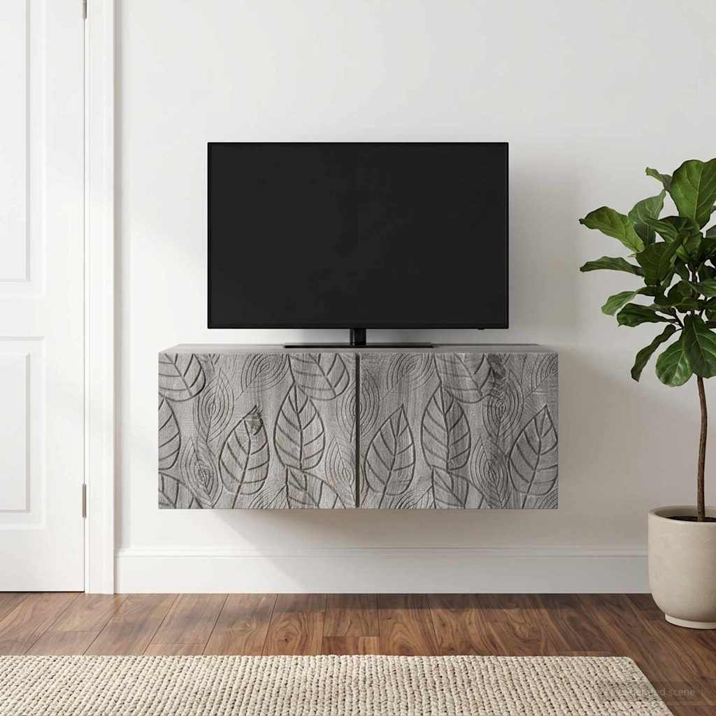 vidaXL Wall-Mounted TV Cabinet 98 x 41 x 30 cm Grey Sonoma 1