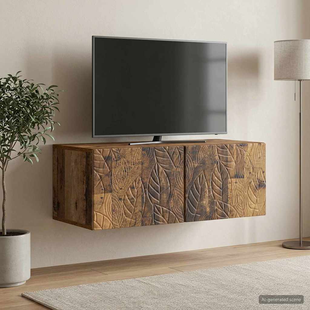 vidaXL Wall-Mounted TV Cabinet 98 x 41 x 30 cm Old Wood 1