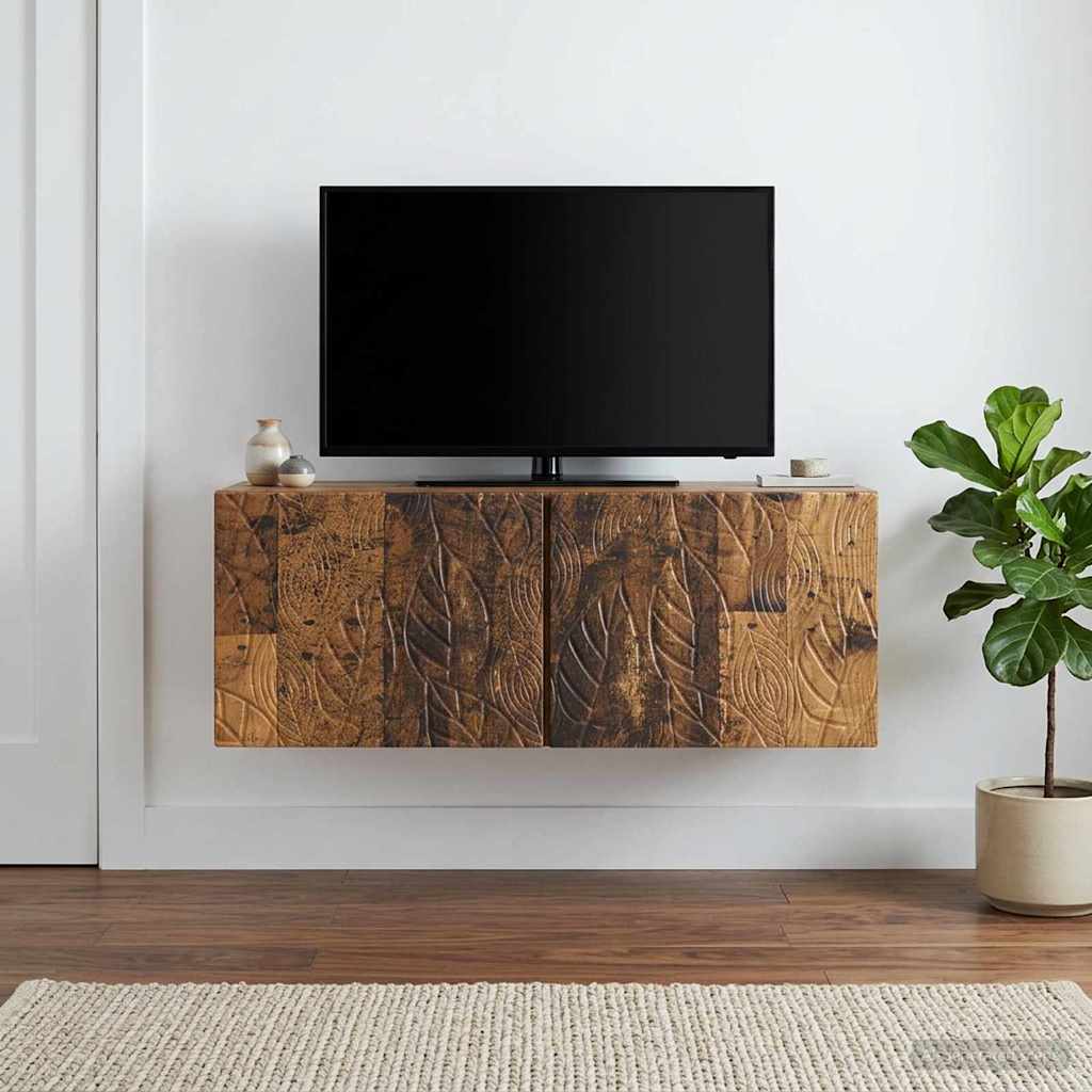 vidaXL Wall-Mounted TV Cabinet 98 x 41 x 30 cm Old Wood 3