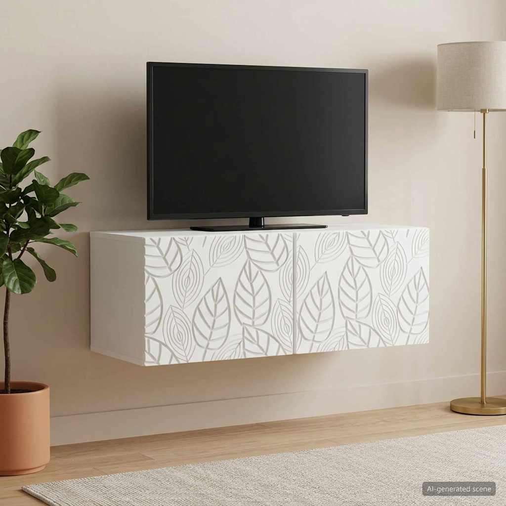vidaXL Wall-Mounted TV Cabinet 78.5 x 31 cm White Engineered Wood 1
