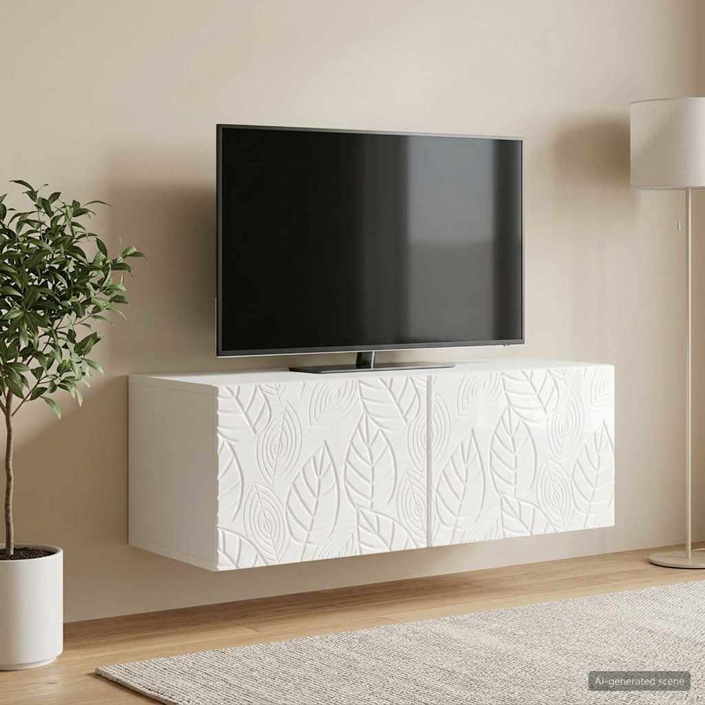 vidaXL Wall-Mounted TV Cabinet 78.5 x 31 cm High Gloss White 1