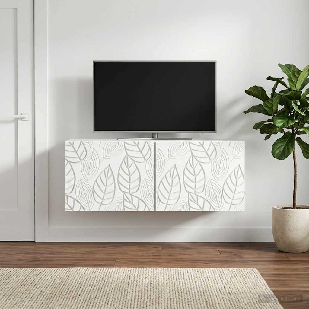 vidaXL Wall-Mounted TV Cabinet 98 x 31 cm White Engineered Wood 1