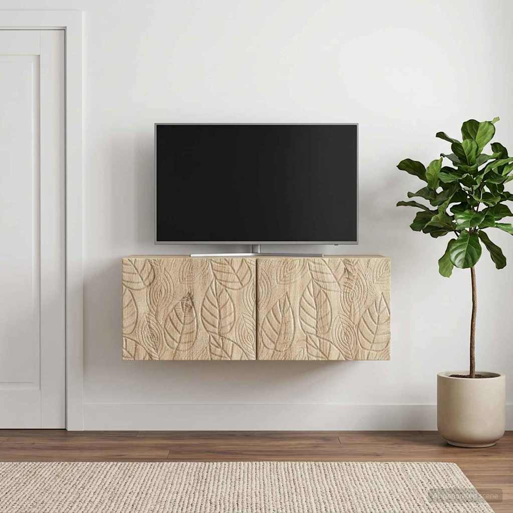 vidaXL Wall-Mounted TV Cabinet 98 x 31 cm Sonoma Oak Engineered Wood 1