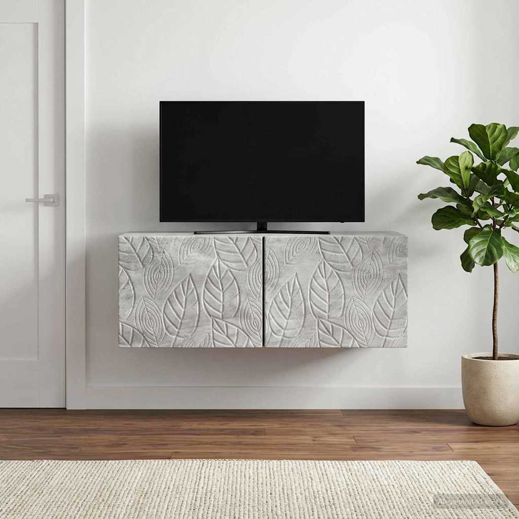 vidaXL Wall-Mounted TV Cabinet 98 x 31 cm Concrete Grey 3