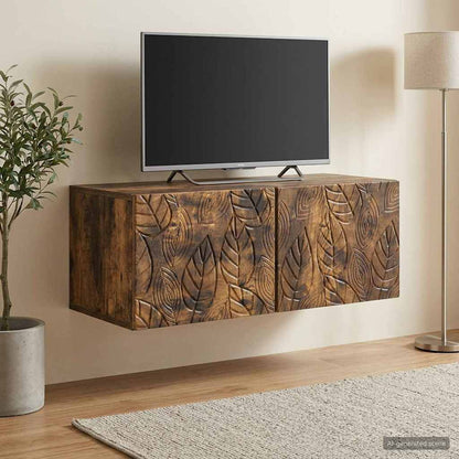vidaXL Wall-Mounted TV Cabinet 98 x 31 cm Smoked Oak Engineered Wood 1