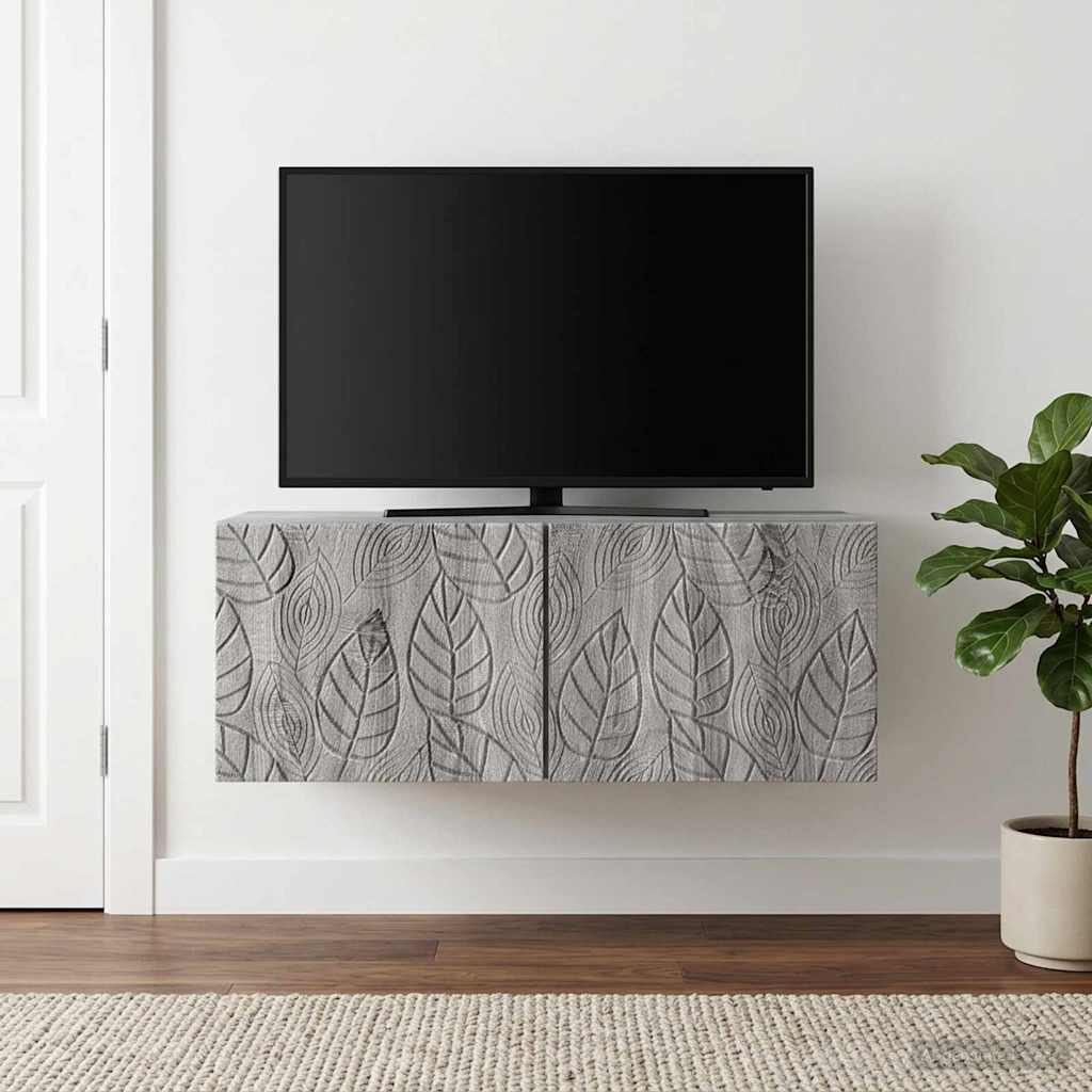 vidaXL Wall-Mounted TV Cabinet 98 x 31 cm Grey Sonoma Engineered Wood 1