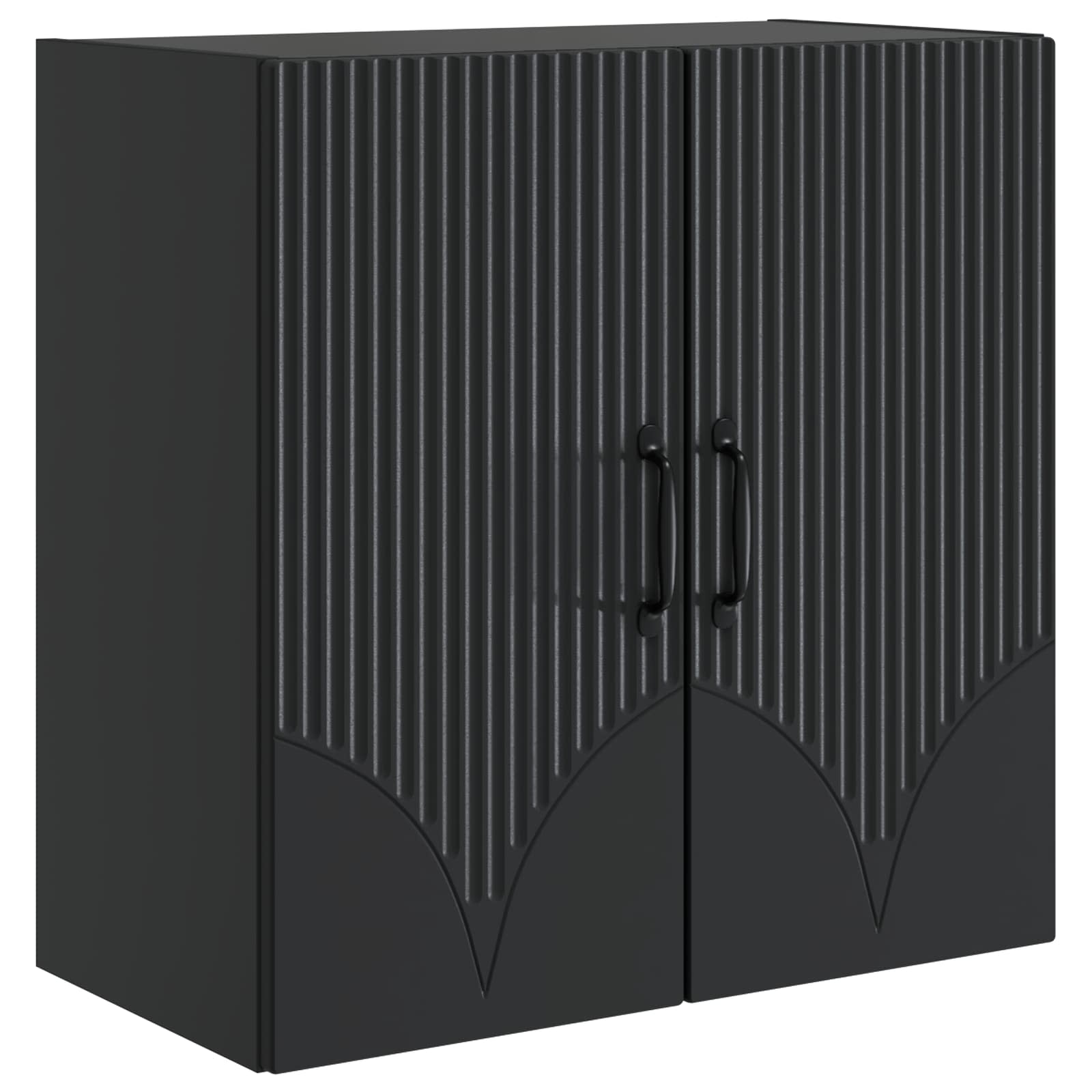 vidaXL Wall-Mounted Cabinet 59 x 31 x 60 cm Engineered Wood Black 2