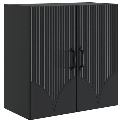 vidaXL Wall-Mounted Cabinet 59 x 31 x 60 cm Engineered Wood Black 2