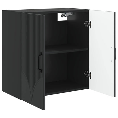 vidaXL Wall-Mounted Cabinet 59 x 31 x 60 cm Engineered Wood Black 3