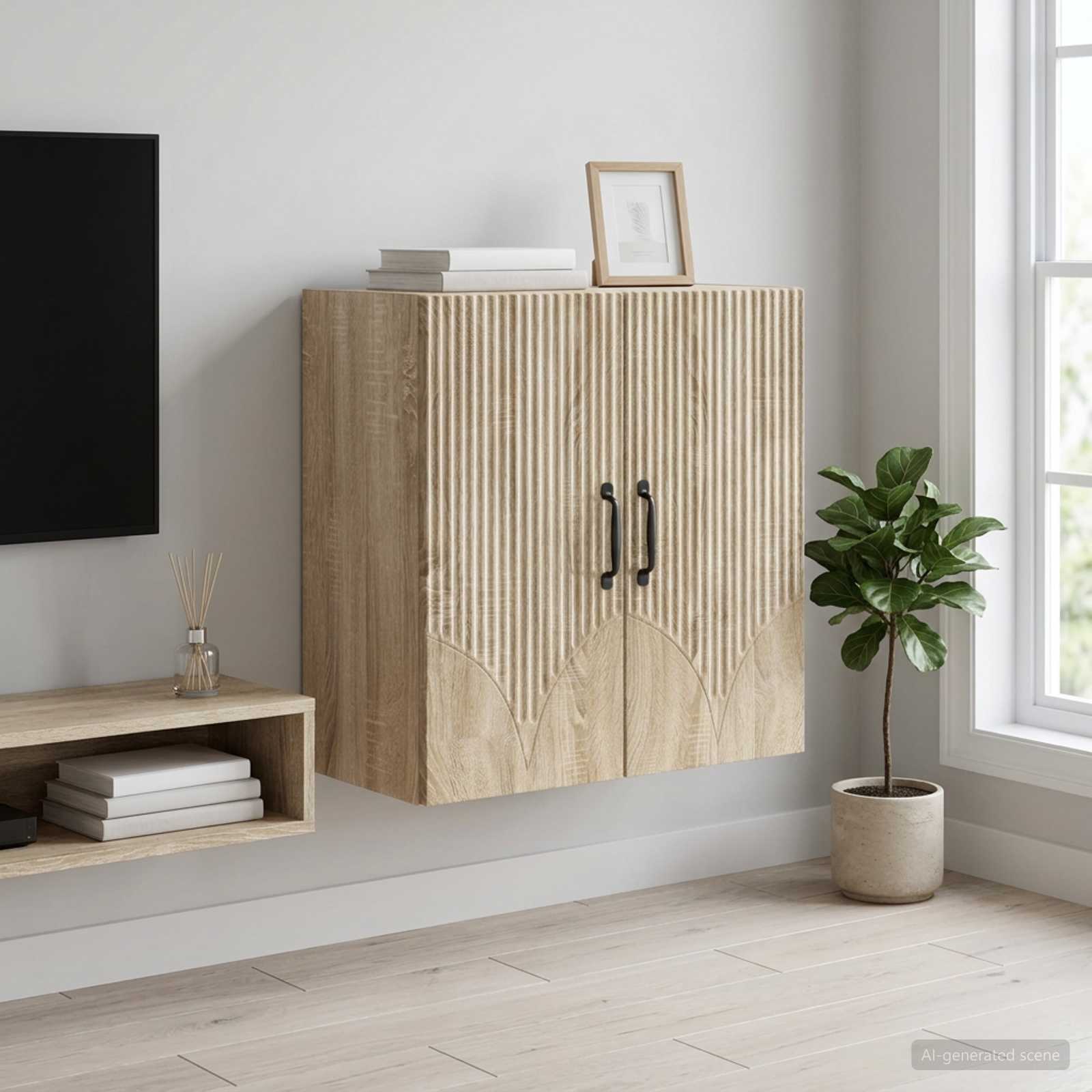 vidaXL Wall-Mounted Cabinet 59 x 31 x 60 cm Engineered Wood Sonoma Oak 1