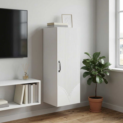 vidaXL Wall-Mounted Cabinet White 33 x 34.5 x 90 cm Engineered Wood 1