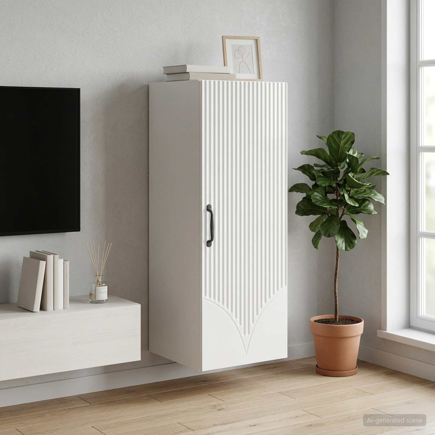 vidaXL Wall-Mounted Cabinet 33 x 34.5 x 90 cm Engineered Wood 1