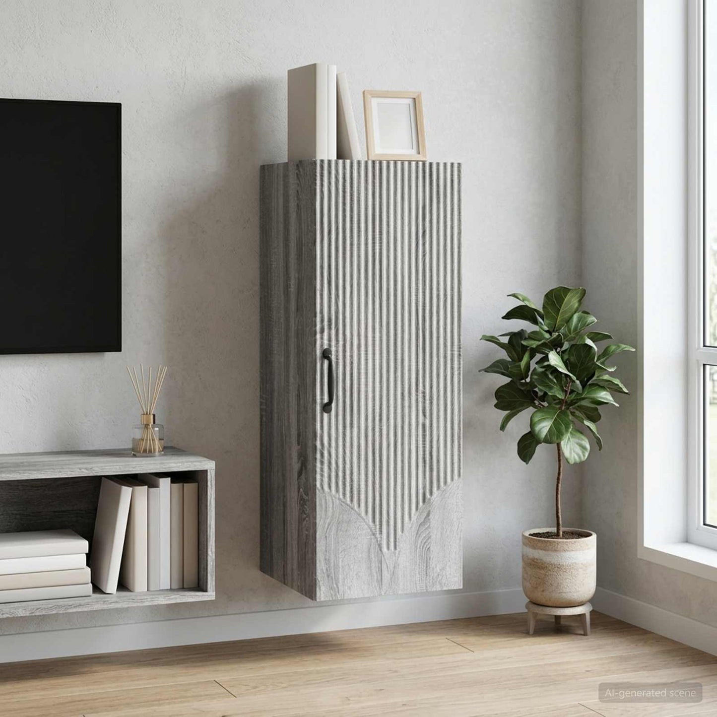 vidaXL Wall-Mounted Cabinet 33 x 34.5 x 90 cm Engineered Wood 1
