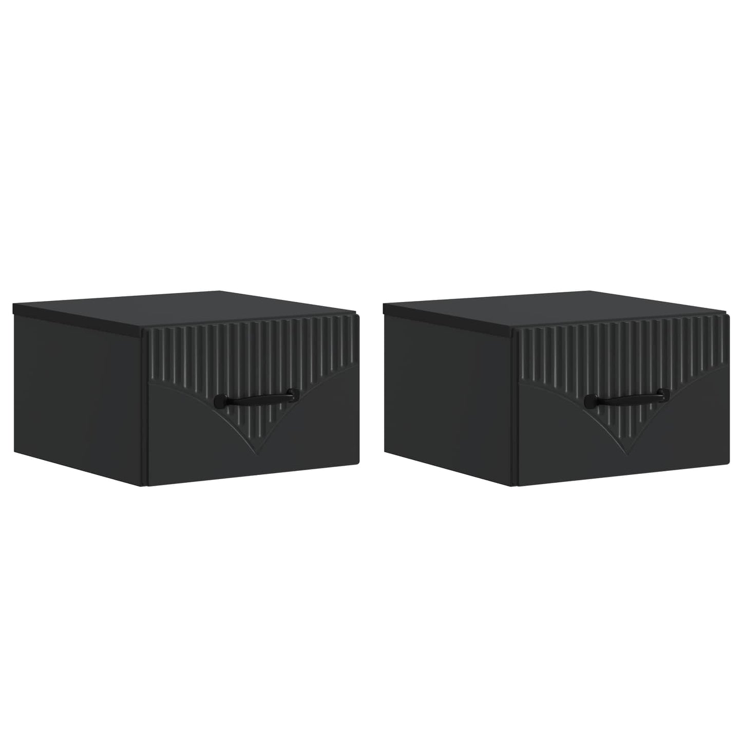 vidaXL Wall-Mounted Bedside Cabinet 2 pcs Black 34.5 x 33 x 20 cm 2