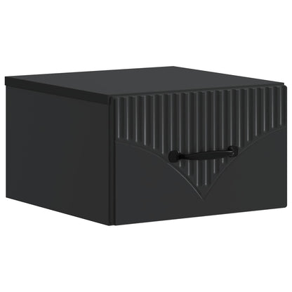 vidaXL Wall-Mounted Bedside Cabinet 2 pcs Black 34.5 x 33 x 20 cm 5
