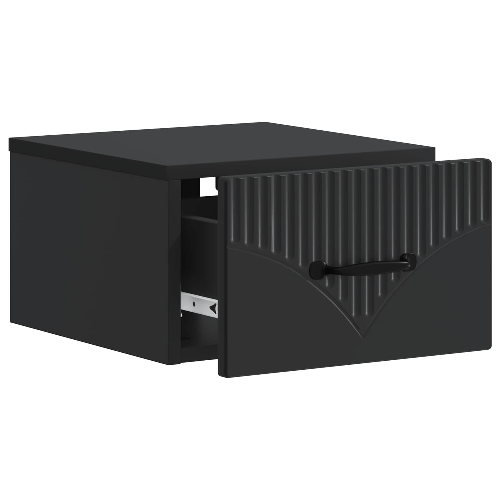 vidaXL Wall-Mounted Bedside Cabinet 2 pcs Black 34.5 x 33 x 20 cm 6