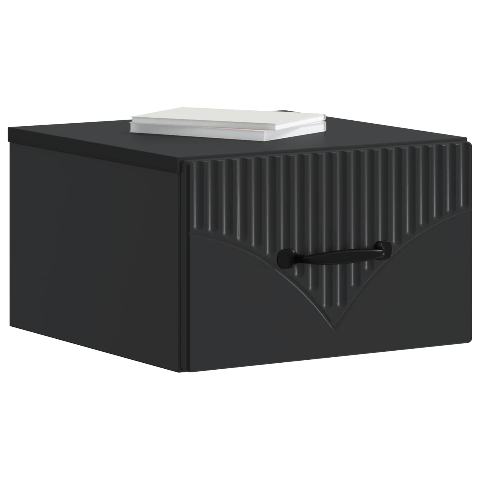 vidaXL Wall-Mounted Bedside Cabinet 2 pcs Black 34.5 x 33 x 20 cm 3