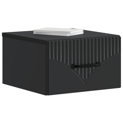 vidaXL Wall-Mounted Bedside Cabinet 2 pcs Black 34.5 x 33 x 20 cm 3