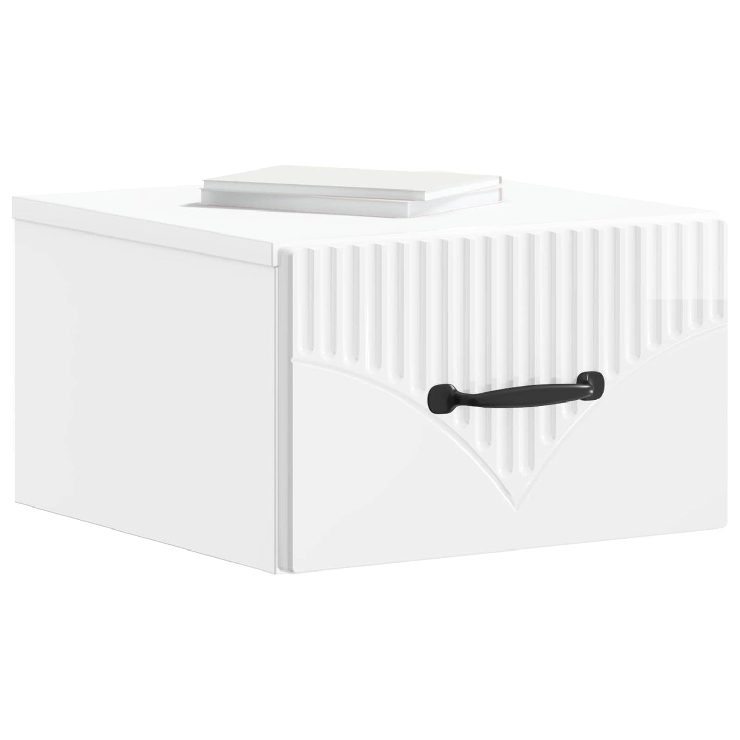 vidaXL Wall-Mounted Bedside Cabinet 2 pcs High Gloss White 3