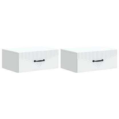 vidaXL Wall-Mounted Bedside Cabinet 2 pcs White 49 x 34.5 x 20 cm 2