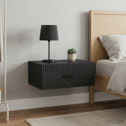 vidaXL Wall-Mounted Bedside Cabinet 2 pcs Black 49 x 34.5 x 20 cm 4