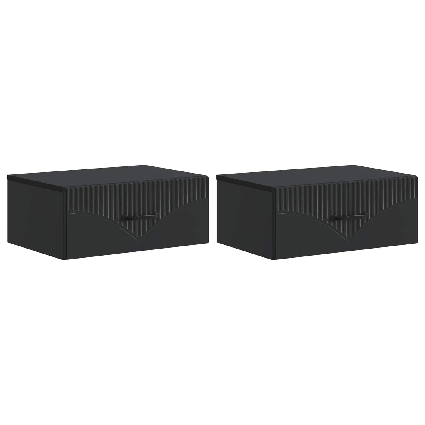 vidaXL Wall-Mounted Bedside Cabinet 2 pcs Black 49 x 34.5 x 20 cm 2