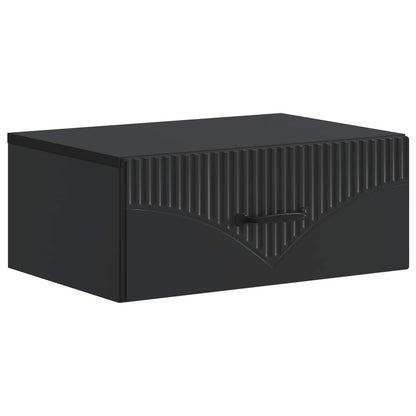 vidaXL Wall-Mounted Bedside Cabinet 2 pcs Black 49 x 34.5 x 20 cm 5