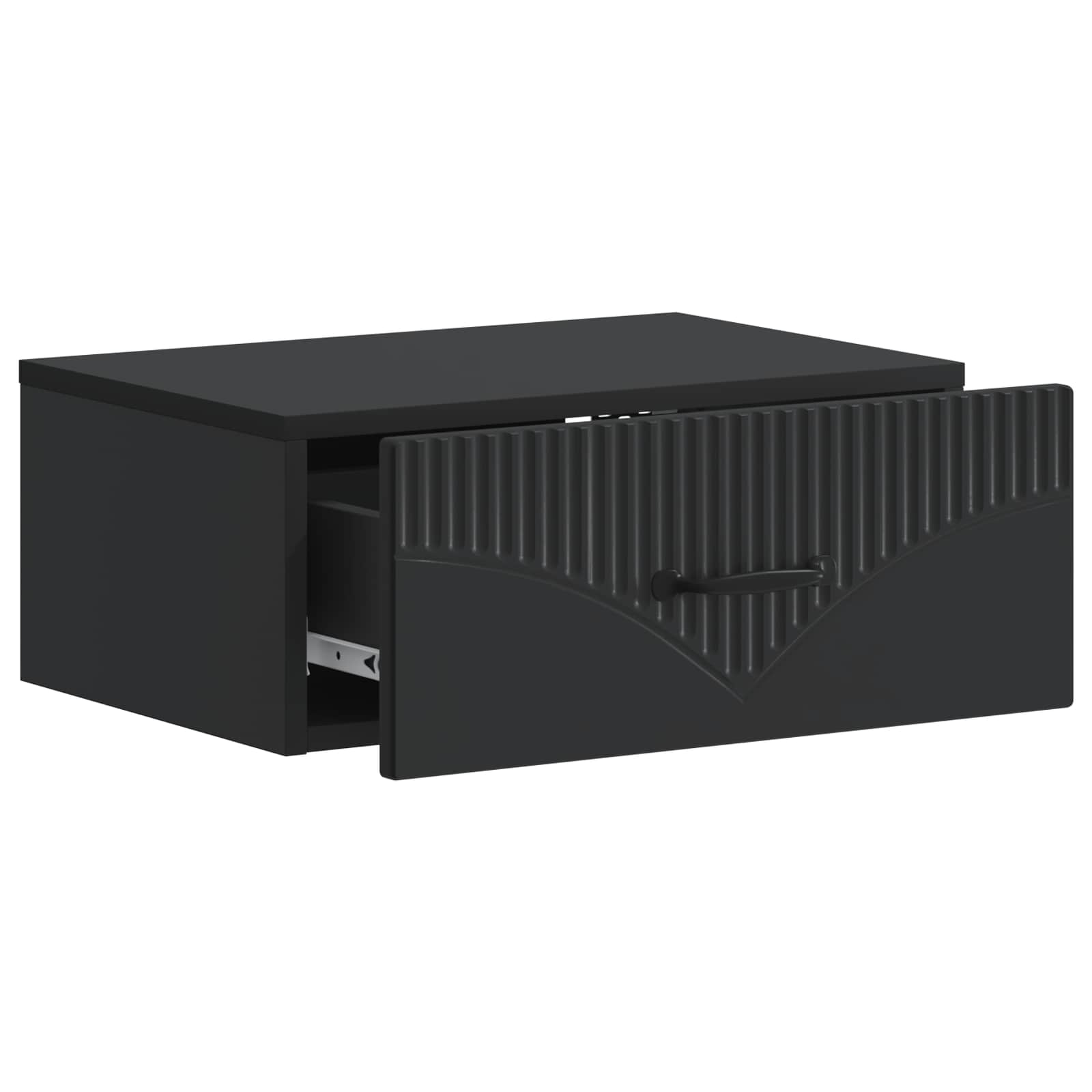 vidaXL Wall-Mounted Bedside Cabinet 2 pcs Black 49 x 34.5 x 20 cm 6