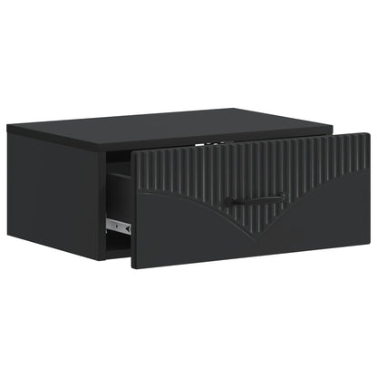 vidaXL Wall-Mounted Bedside Cabinet 2 pcs Black 49 x 34.5 x 20 cm 6