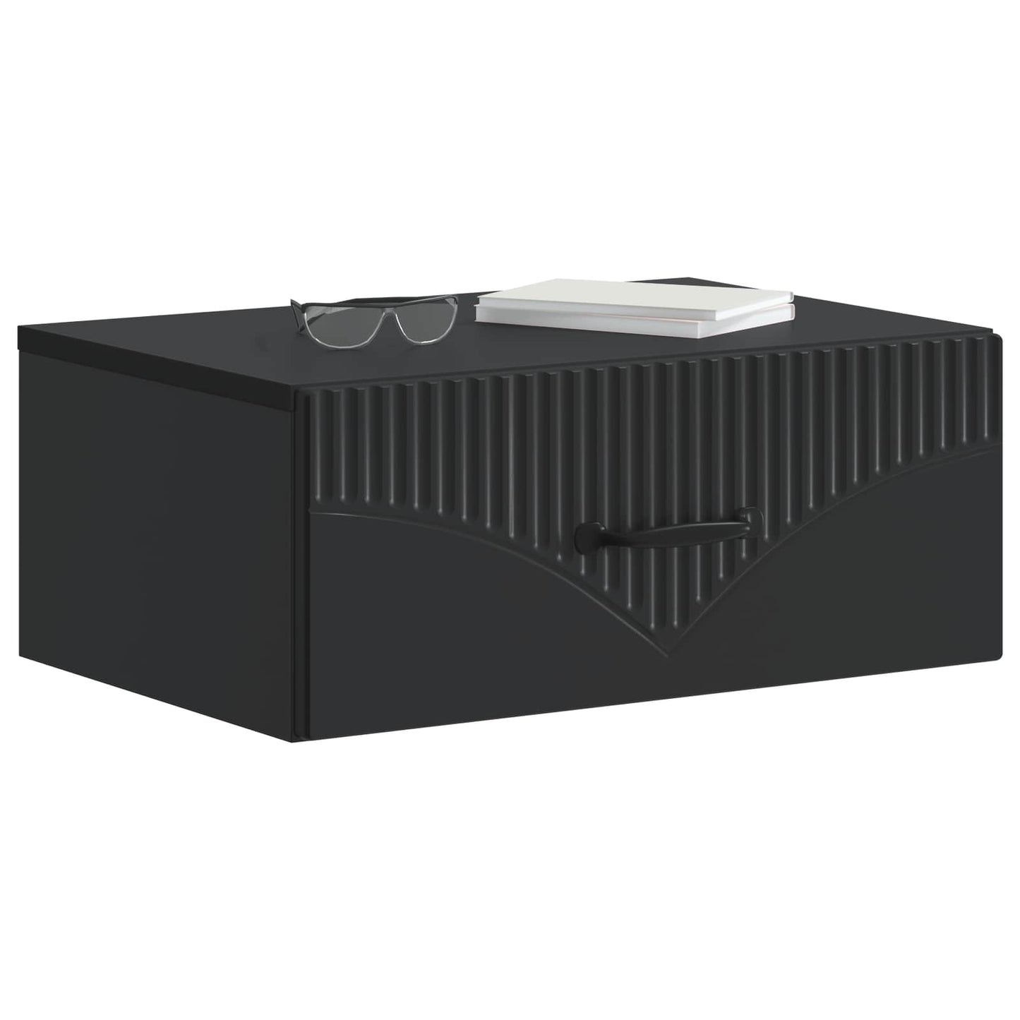 vidaXL Wall-Mounted Bedside Cabinet 2 pcs Black 49 x 34.5 x 20 cm 3
