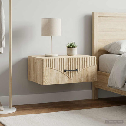 vidaXL Wall-Mounted Bedside Cabinet 2 pcs Sonoma Oak 49 x 34.5 x 20 cm 4