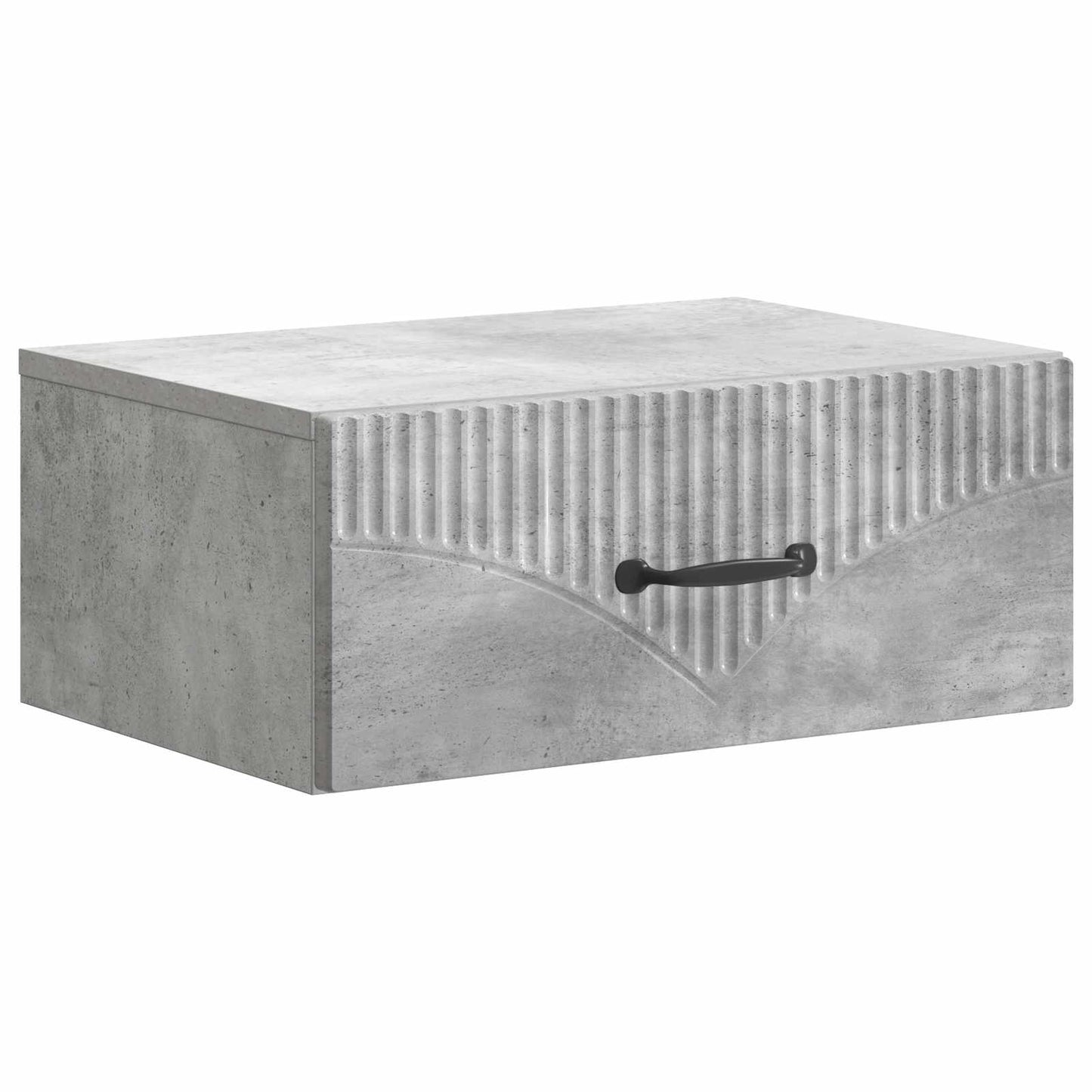 vidaXL Wall-Mounted Bedside Cabinet 2 pcs Concrete Grey 5