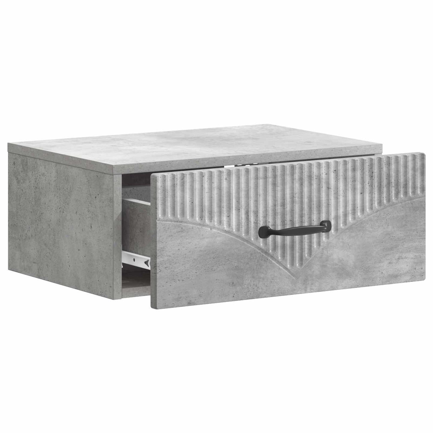 vidaXL Wall-Mounted Bedside Cabinet 2 pcs Concrete Grey 6
